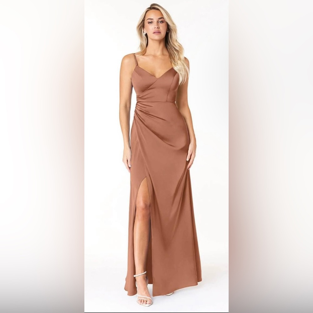 Azazie Long Bronzer Brideamaid Dress A16